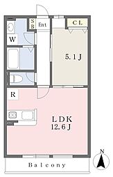 モンシャトーE.II 1LDKの間取図画像