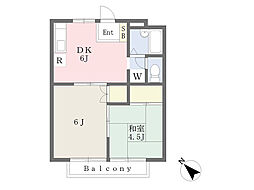 サマックスシャルム愛甲1 2DKの間取図画像