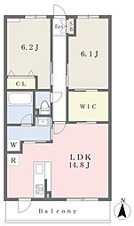 ル・ブルジョン 2LDKの間取図画像