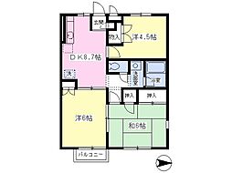 メゾンKMB棟 3DKの間取図画像