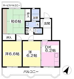 ポートボナール 3DKの間取図画像