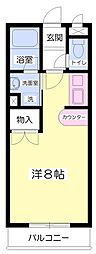 プリマヴェーラン厚木 ワンルームの間取図画像