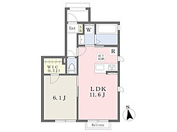 アグレアーブル2 1LDKの間取図画像