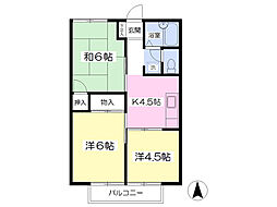 サニーハイツ春 3Kの間取図画像