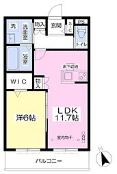 サンドレアム白坂 1LDKの間取図画像
