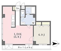 ベルク港北綱島 1LDKの間取図画像