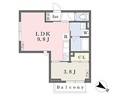 メゾン・ド・パールKOSUGI 1LDKの間取図画像