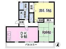 サニーフラットA 2DKの間取図画像