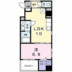 シュトラーレ八日町 1LDKの間取図画像