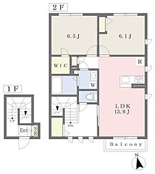 ウォールナットクリーク 2LDKの間取図画像
