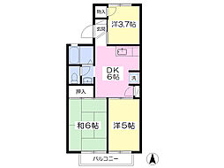 エクセル青木 3DKの間取図画像