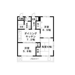 エントピアハウス 3階3DKの間取り