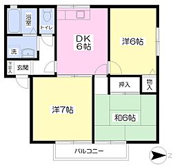 ドエルアクシス3 3DKの間取図画像