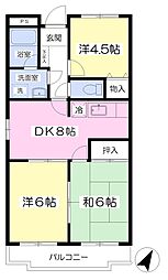 オーシャンテラス 3DKの間取図画像