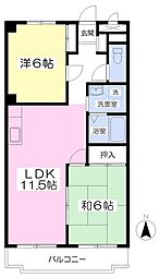 フレア・ひばりが丘S 2LDKの間取図画像