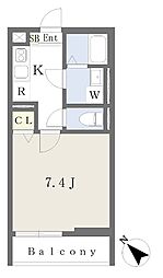 アルモニー相模大野 1Kの間取図画像