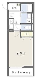 アルモニー相模大野 1Kの間取図画像