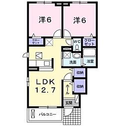ビレジメルヘン 2LDKの間取図画像
