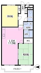 フレア・ひばりが丘W 2LDKの間取図画像