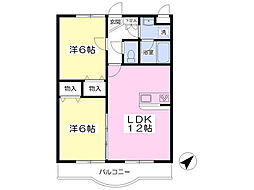 K&Mマンション 2LDKの間取図画像
