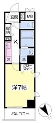 プレンティヒルズ3 1Kの間取図画像