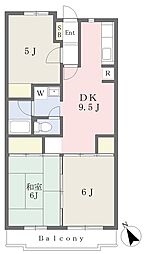ペイサージュ1 3DKの間取図画像