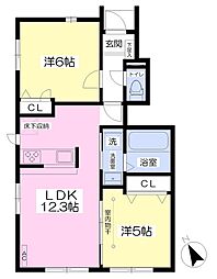 ベル・エスポワール3 2LDKの間取図画像