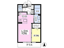 メゾンボヌールA 1LDKの間取図画像