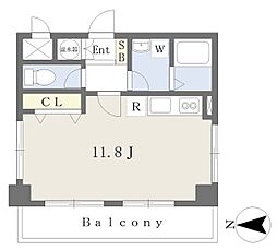 メルクマール敬愛 ワンルームの間取図画像