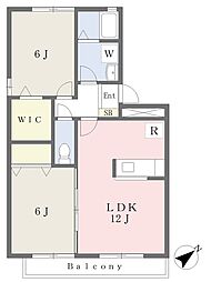 グリーンパーク壱番館 2LDKの間取図画像