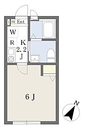 カーサ市ケ尾 1Kの間取図画像