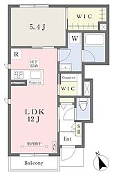 A・コントレイル 1LDKの間取図画像