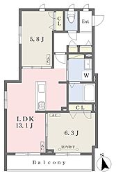 ブリエクール 2LDKの間取図画像