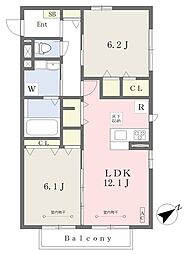 キャトル・セゾン 2LDKの間取図画像