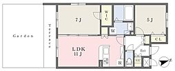 エスカーザ鶴川C 2LDKの間取図画像
