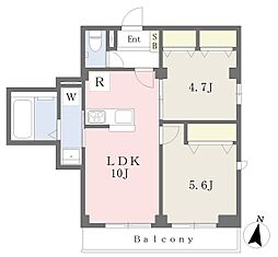 メゾン・ド・ソレイユ 2LDKの間取図画像