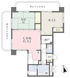 グランシード田中 2LDKの間取図画像