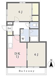 シーサイドハウス 2DKの間取図画像