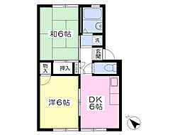 コーポオプチカル 2DKの間取図画像