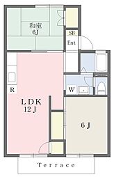 ヴィルヌーブ・栄 2LDKの間取図画像
