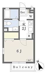 フロレスタ 1Kの間取図画像