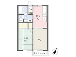 シーフロント 2DKの間取図画像