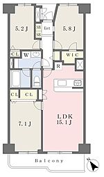 ボナハイツ星川 12階3LDKの間取り