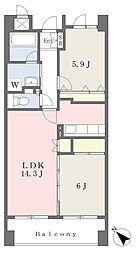 プラウディア新横浜 2LDKの間取図画像