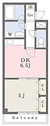 ハイツカネコ 1DKの間取図画像