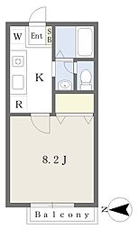 ハイツ・K 1Kの間取図画像