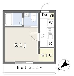N-harbar Lagoon大豆戸町 1Kの間取図画像