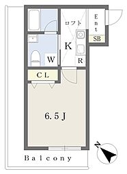 横浜市神奈川区斎藤分町アパート 1Kの間取図画像