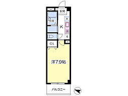 ワイアール六角橋ハイツ 1Kの間取図画像