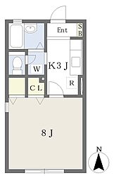 ジュネス浦和 1Kの間取図画像